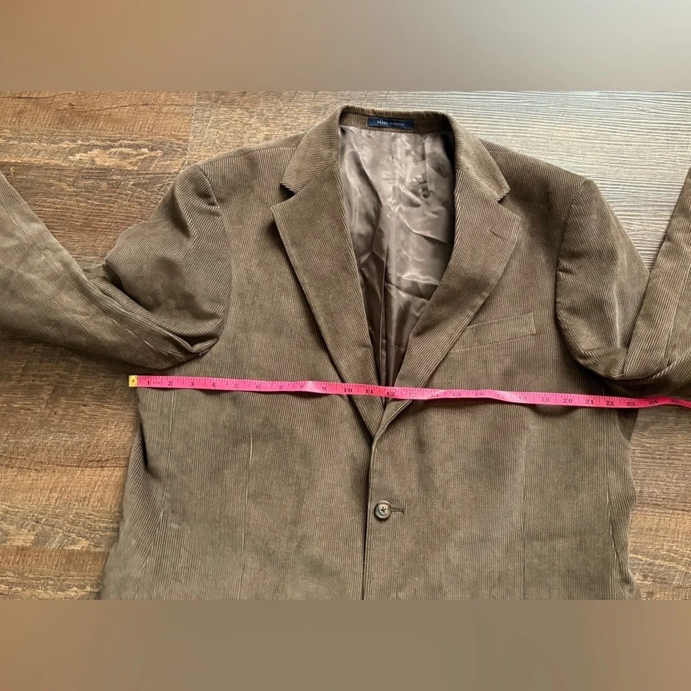 LANDS END brown corduroy blazer men’s sport coat jacket fall sz 44 L like new